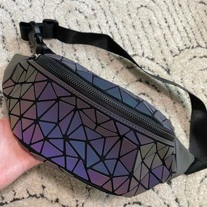 Geometric Reflective Fanny Pack